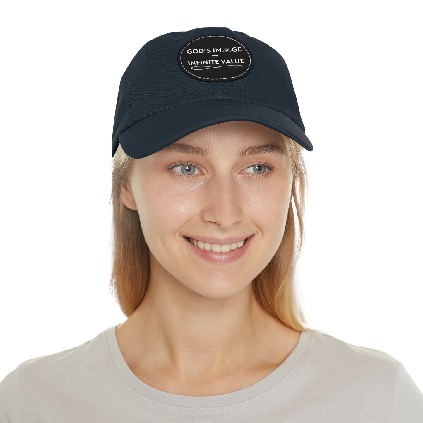 2025 Walk for Life - God's Image = Infinite Value Hat with Round Leather Patch (Round)