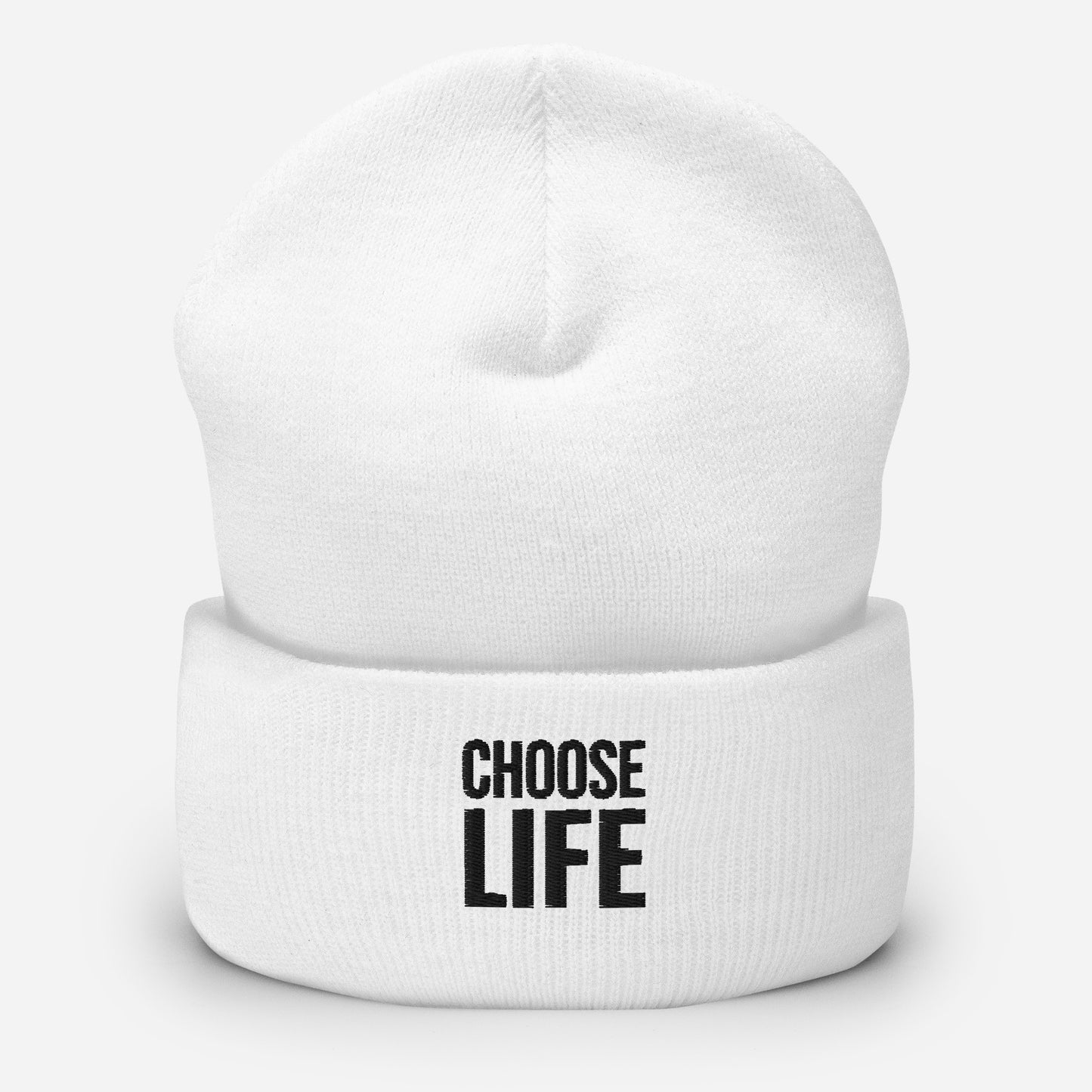 Pro-Life Cuffed Beanie - White