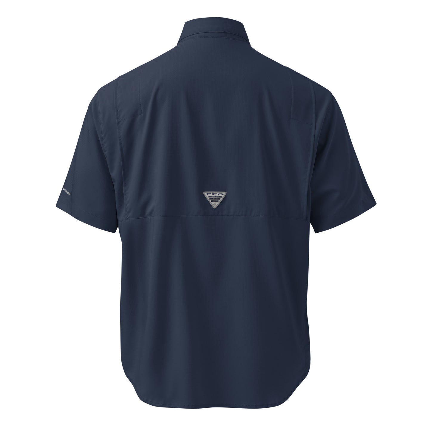CompassCare Men’s Columbia short sleeve "Fishing" shirt - White Embroidered logo.