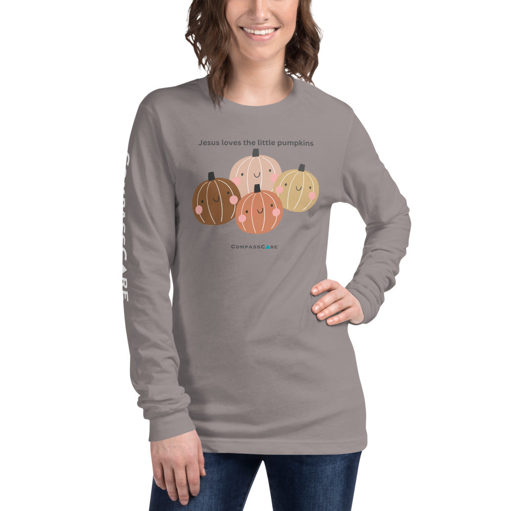 "Jesus Loves the Little Pumpkins" CompassCare Unisex Long Sleeve Tee