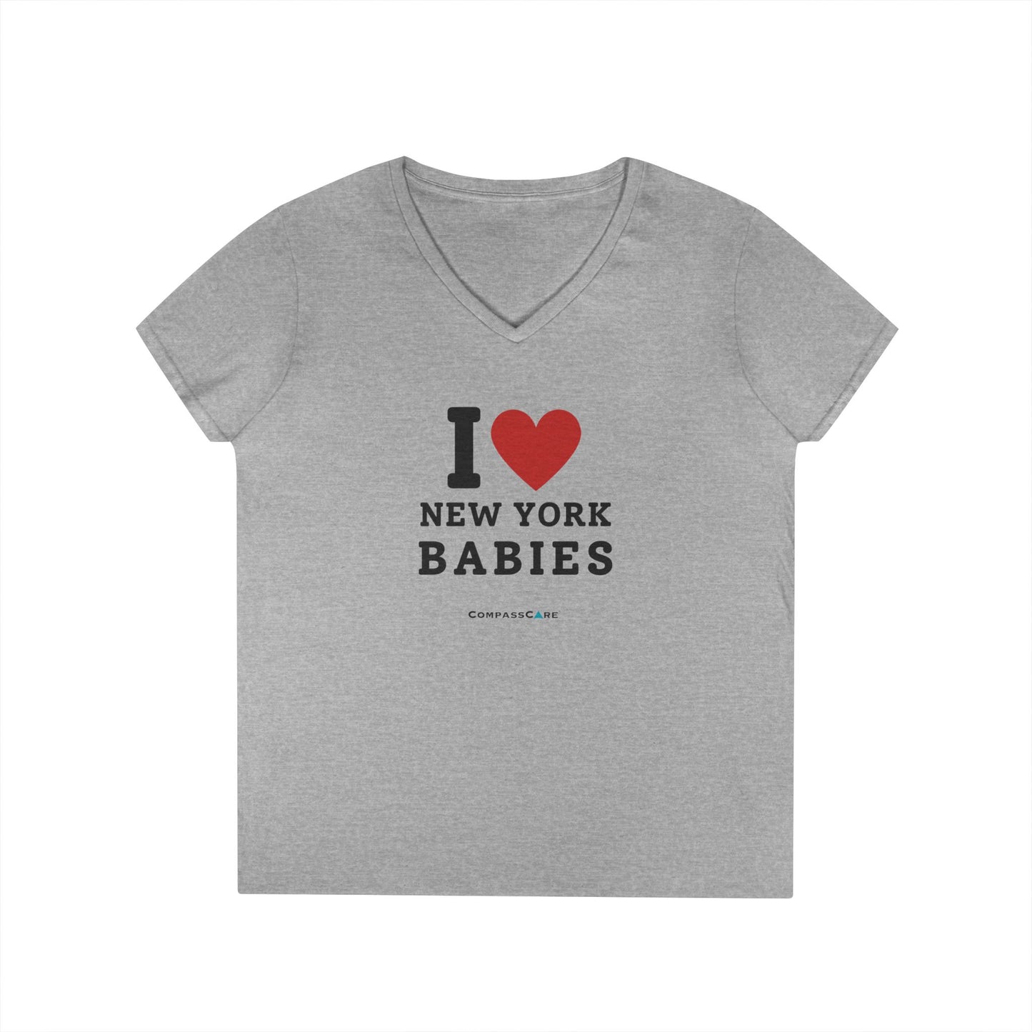 I  (Heart) New York Babies V-Neck Tee — Cute Pro-Life Tee