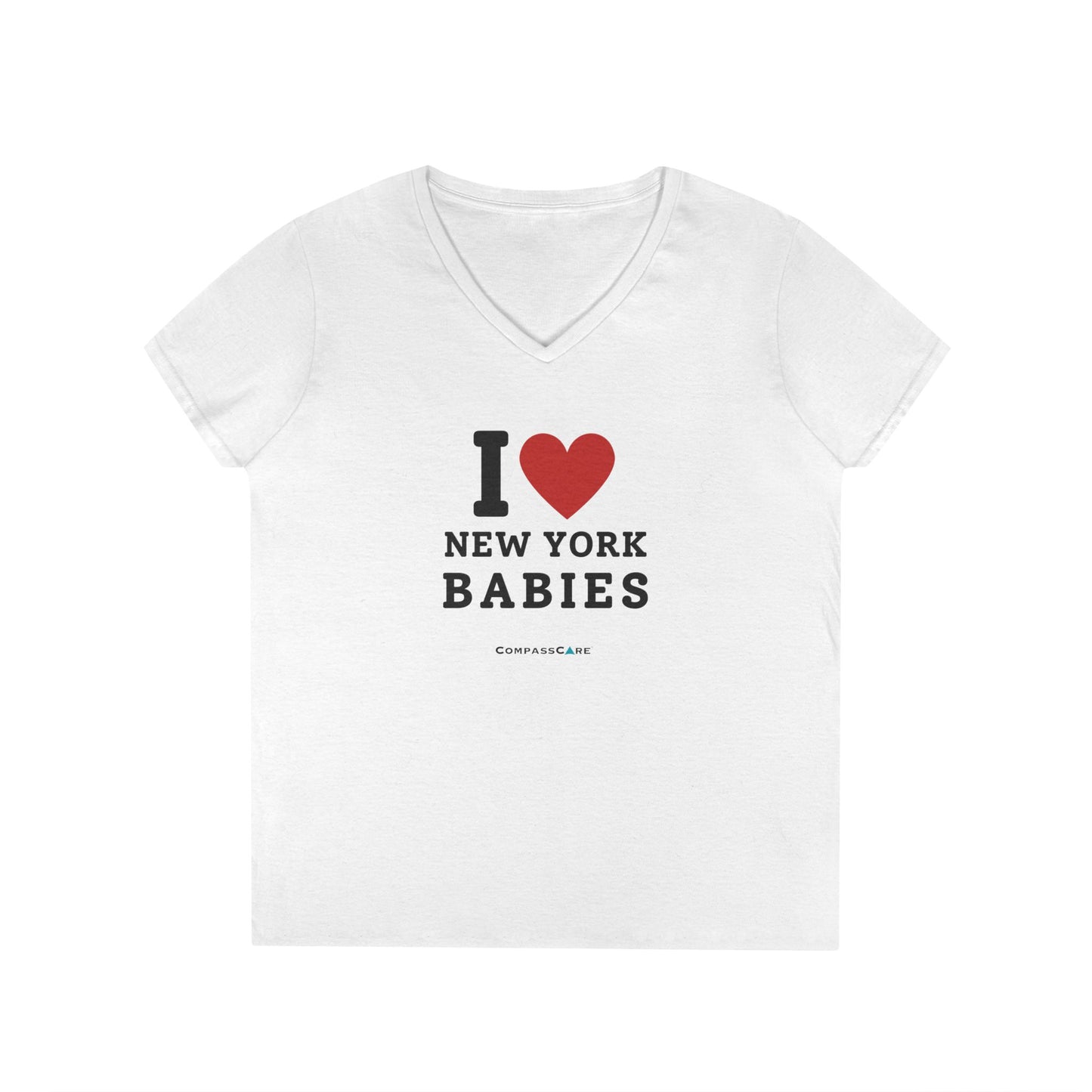 I  (Heart) New York Babies V-Neck Tee — Cute Pro-Life Tee