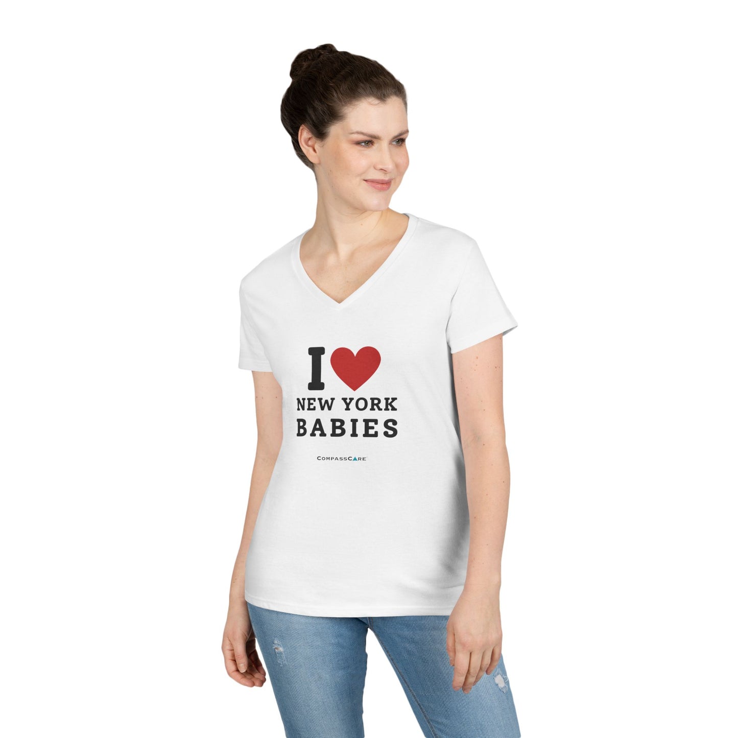 I  (Heart) New York Babies V-Neck Tee — Cute Pro-Life Tee