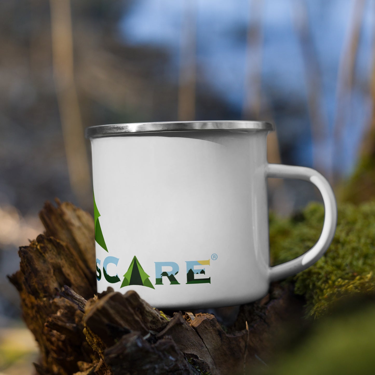 Fun Camping Logo Enamel Mug