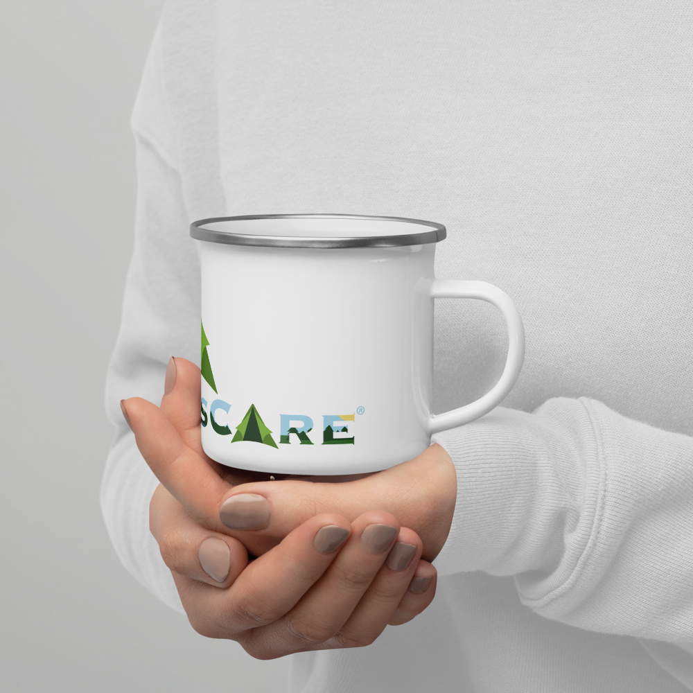 Fun Camping Logo Enamel Mug