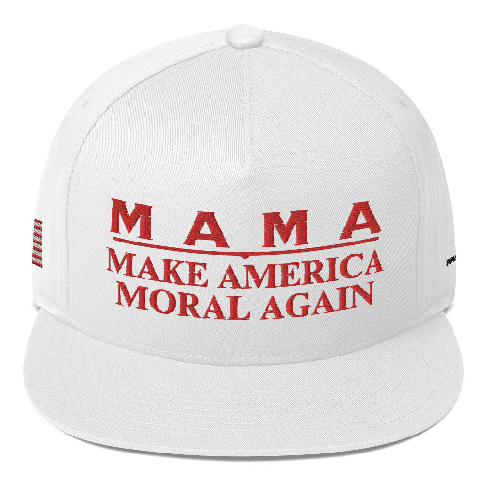 MAMA, Make America Moral Again w/American Flag, Flat Bill Cap