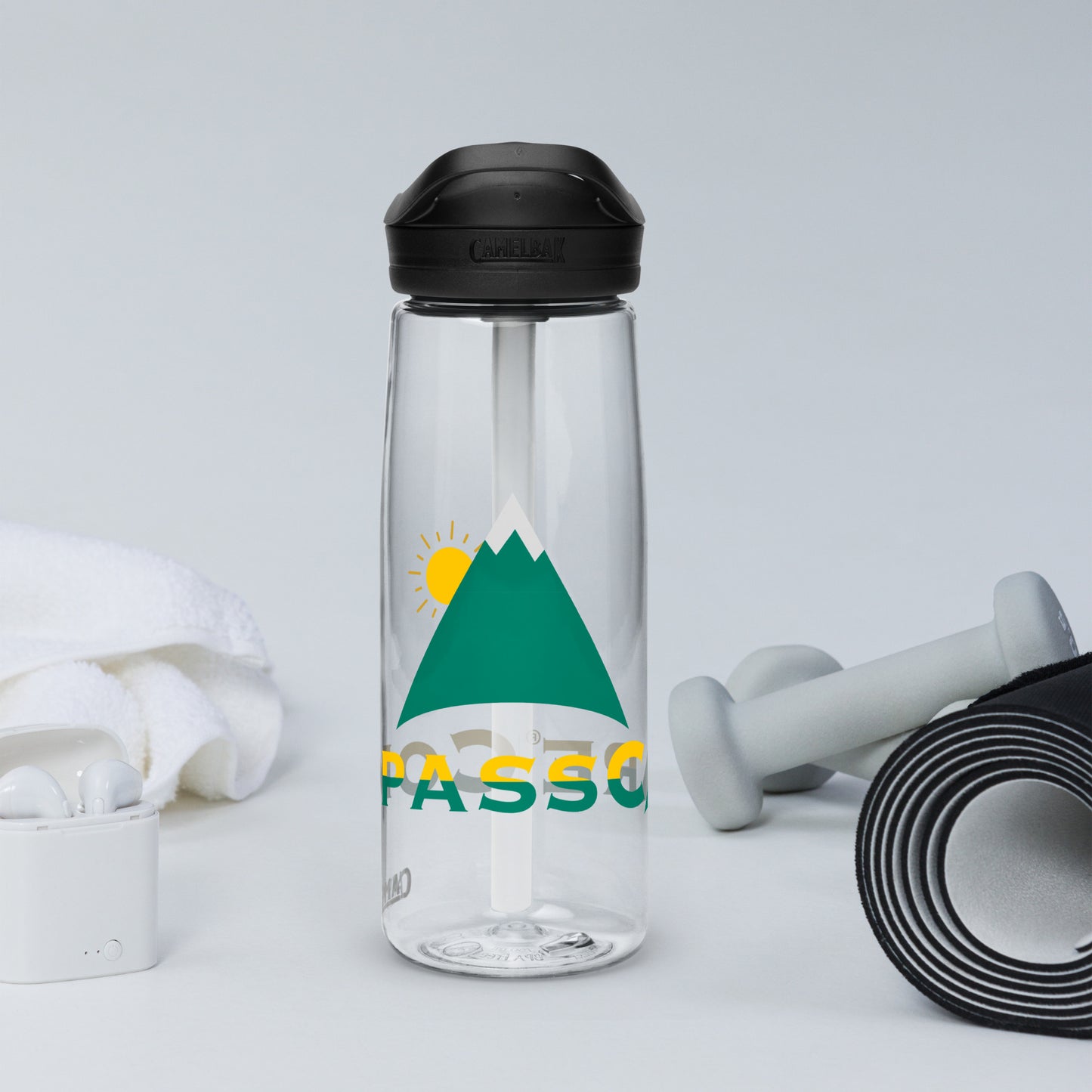 CompassCareMountain Logo Sports Water Bottle