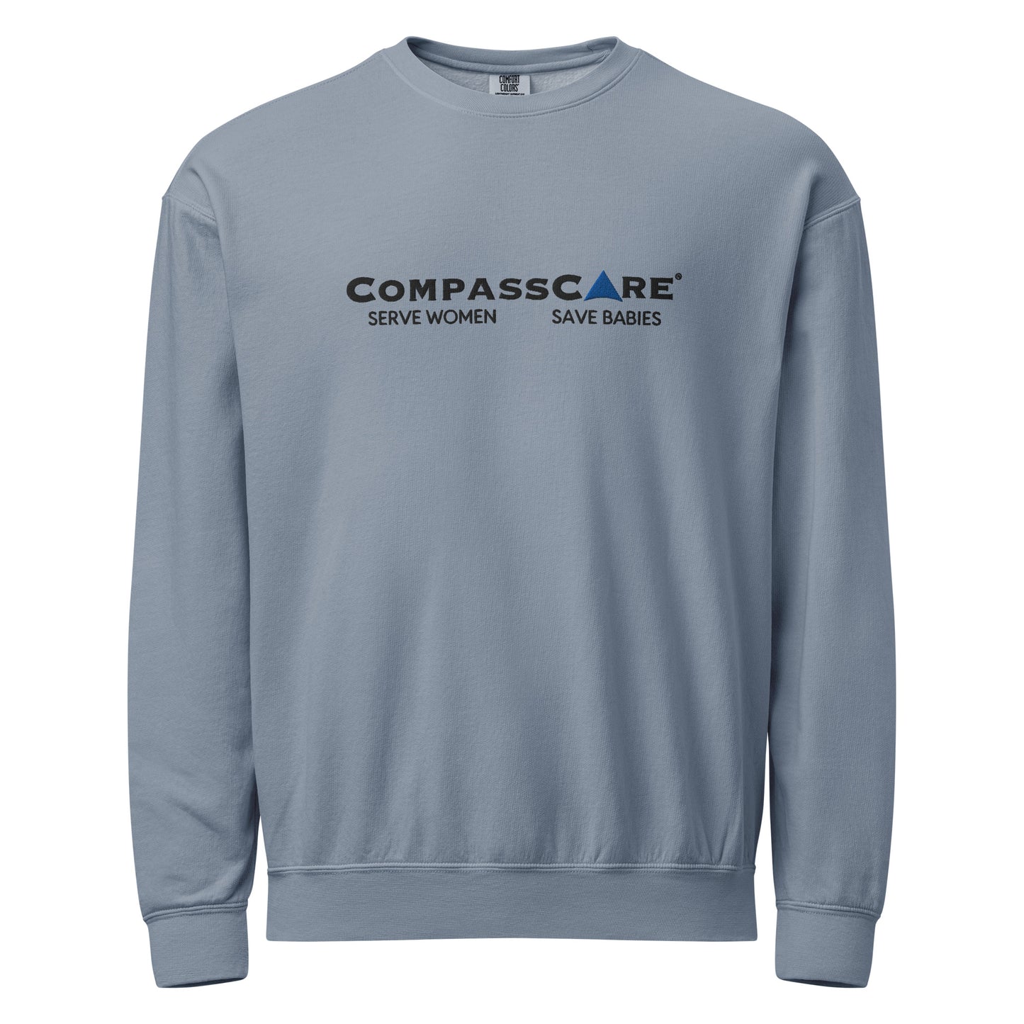 CompassCare Serve Women Save Babies fleece crewneck sweatshirt