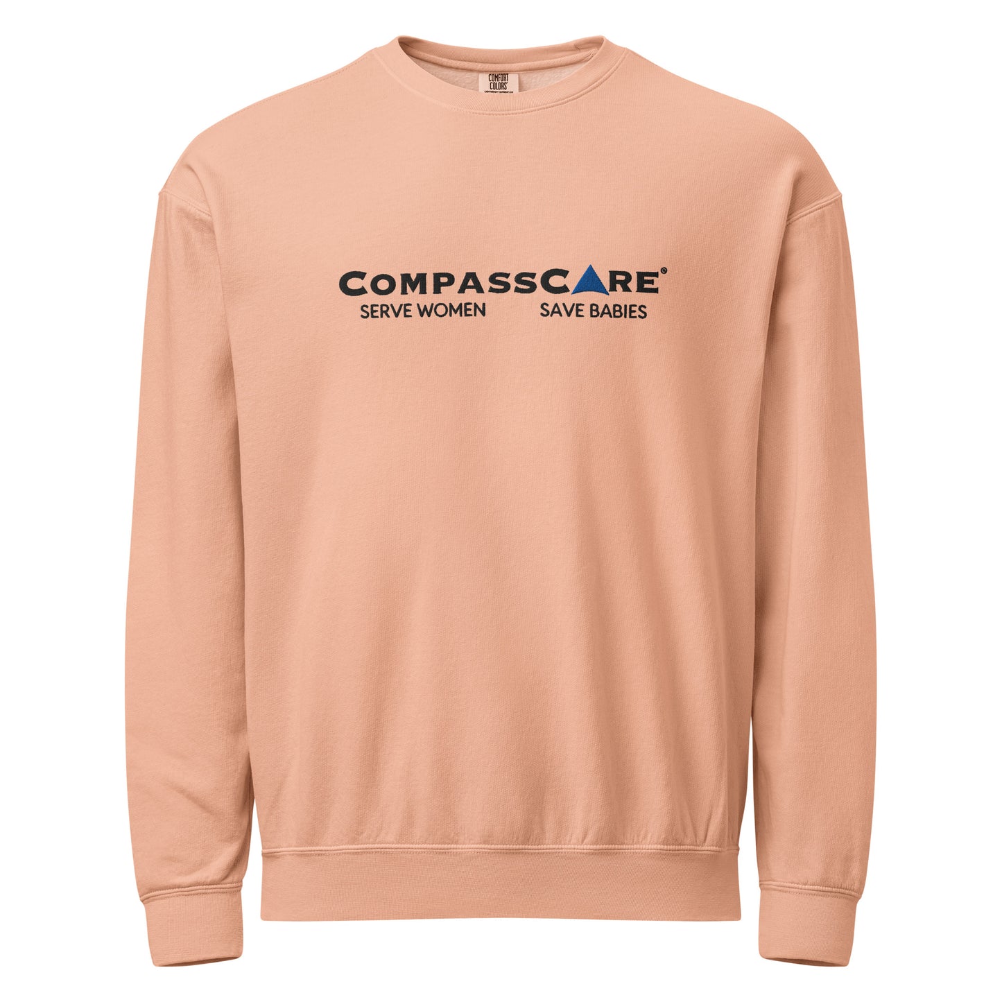 CompassCare Serve Women Save Babies fleece crewneck sweatshirt