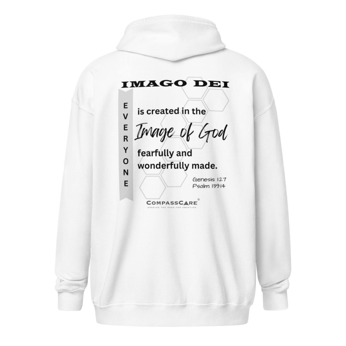 Pro-Life Zip-Up Hoodie -- Imago Dei, "Created in the Image of God."