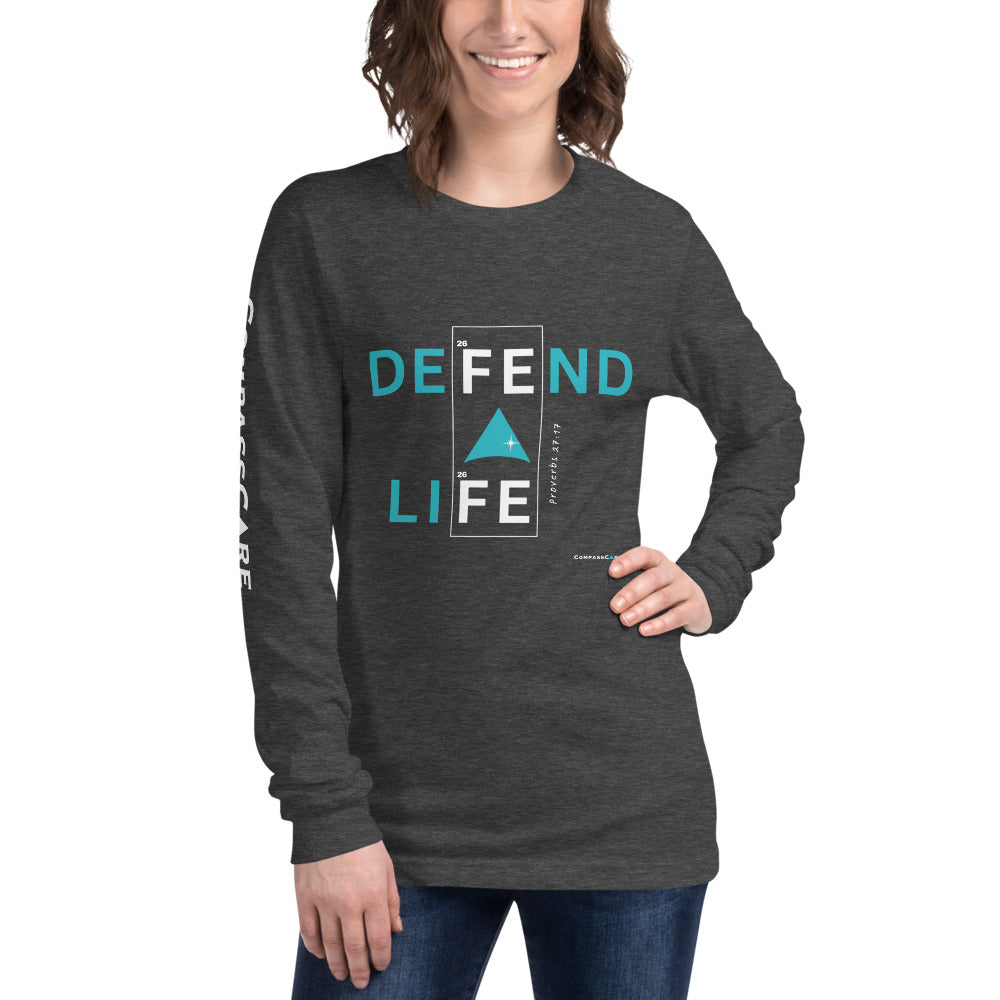 Defend Life -> Iron Sharpens Iron, Unisex Long Sleeve Tee