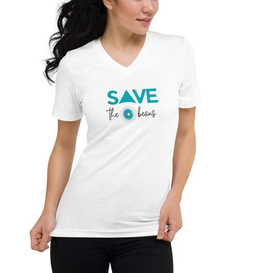 "Save the Beans" CompassCare Unisex Short Sleeve V-Neck T-Shirt